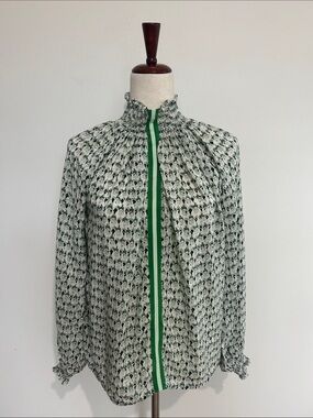 Rungolee Brooklyn Full Sleeve 100% Silk Blouse Size XS EUC